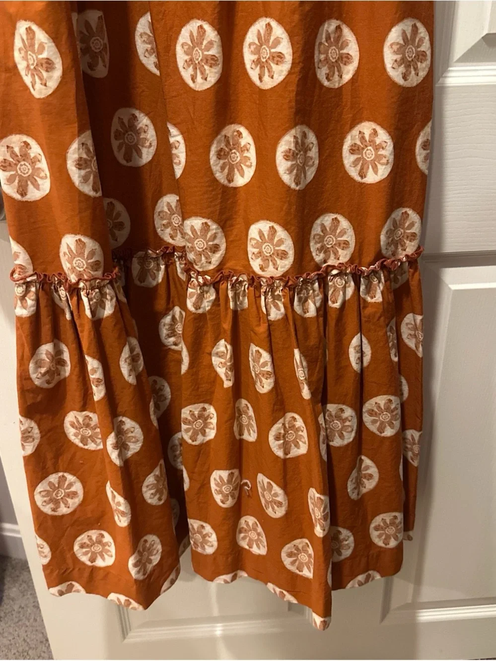 Free People Rust Orange Floral Print Maxi Dress